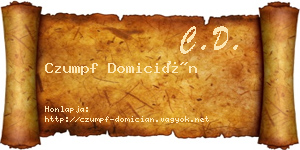 Czumpf Domicián névjegykártya